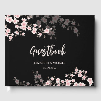 Cherry Blossom Apricot Floral | Wedding Guest Book