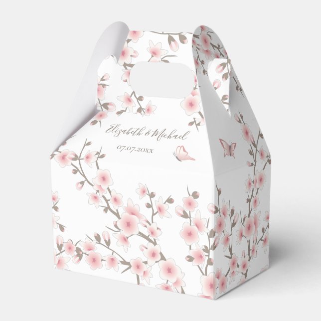 Cherry Blossom Apricot | Thank You Favour Box (Front Side)