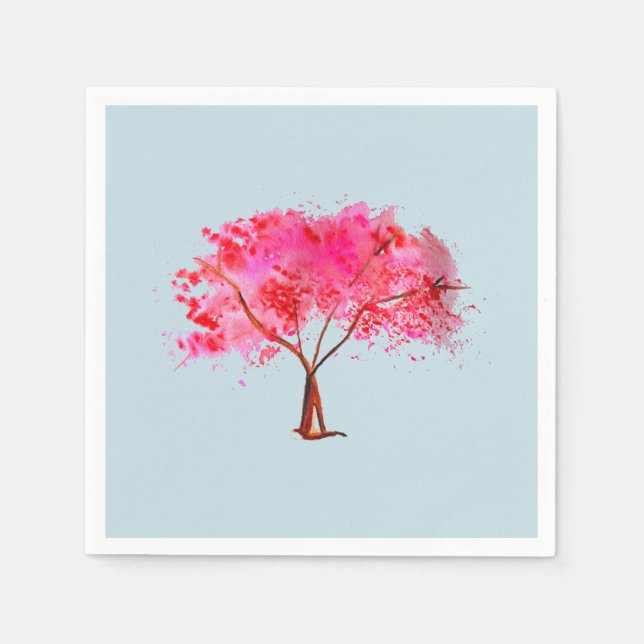 Cherry Blossom art homeware Napkin (Front)