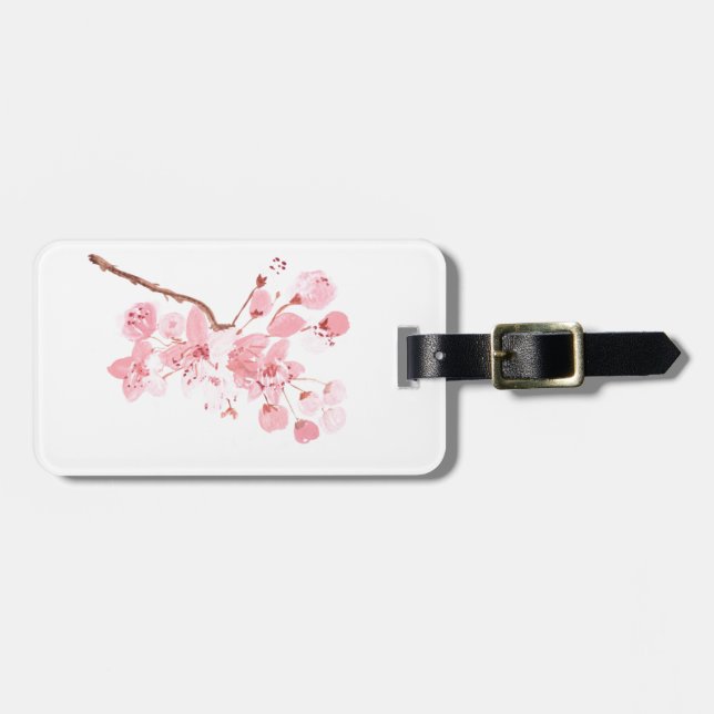 cherry blossom art luggage tag (Front Horizontal)