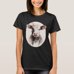 Cherry Blossom Baby Cow Calf Japanese Sakura Farm T-Shirt