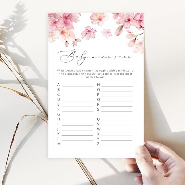Cherry blossom baby name race baby shower game (Creator Uploaded)