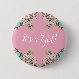 Cherry Blossom Baby Shower 6 Cm Round Badge