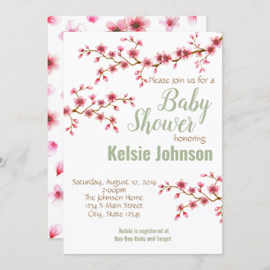 Cherry Blossom Baby Shower Invitation