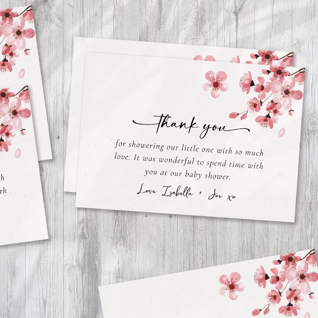 Cherry Blossom Baby Shower Thank You Card (Creator Uploaded)