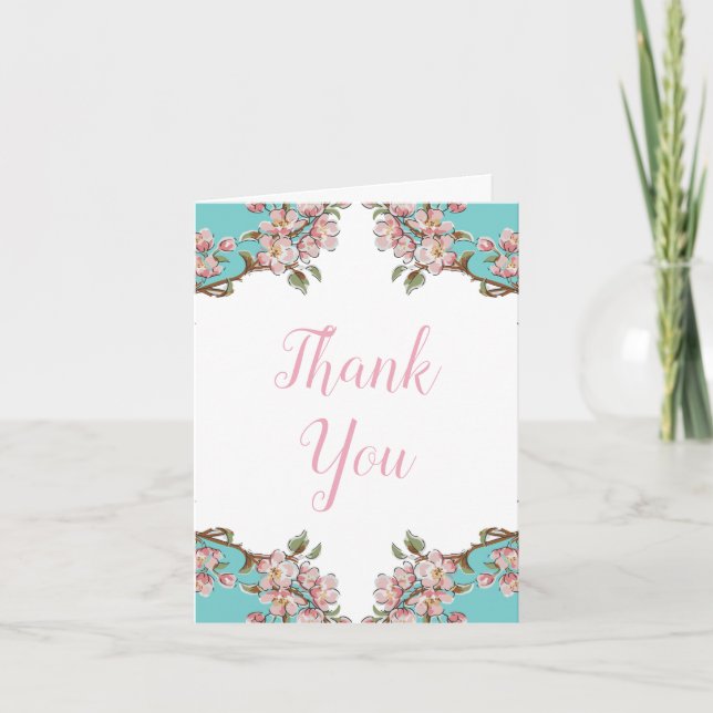 Cherry Blossom Baby Shower Thank You Card (Front)