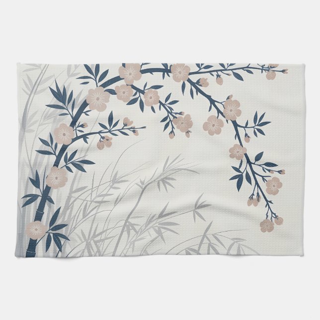 Cherry Blossom Bamboo Kitchen Towel (Horizontal)