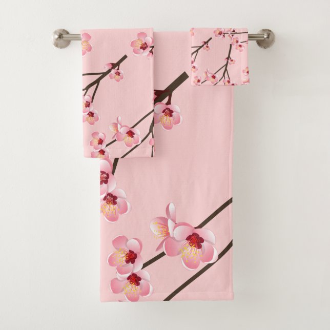 Cherry Blossom Bath Towel Set (Insitu)