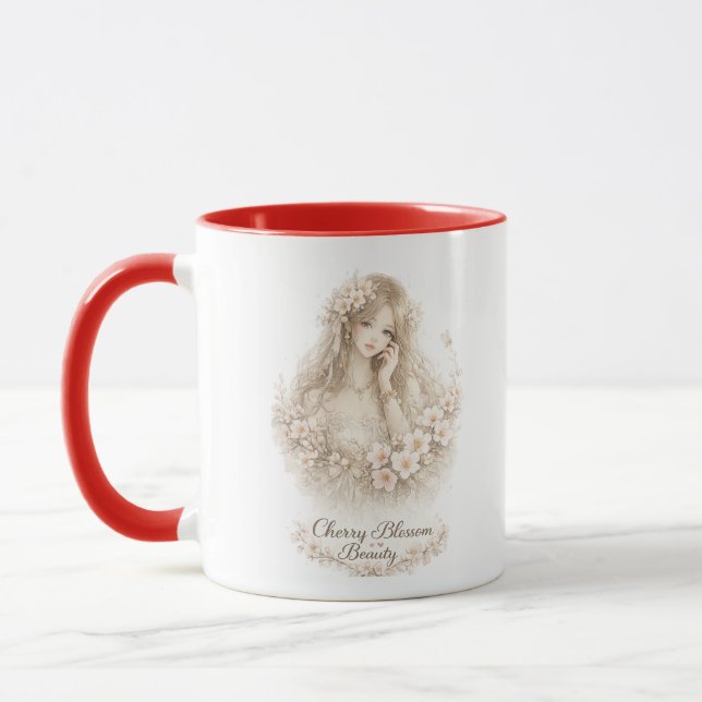 Cherry Blossom Beauty Floral Mug (Left)