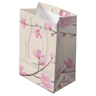 Cherry Blossom - Beige Medium Gift Bag