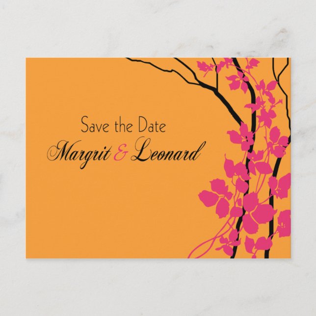 Cherry Blossom Bella Save the Date Announcement Postcard (Front)