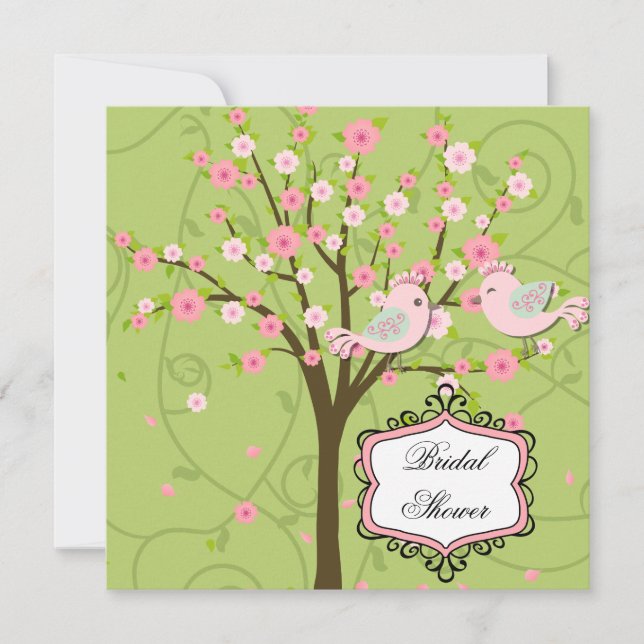 Cherry Blossom Birds Bridal Shower Invitation (Front)