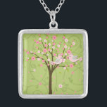 Cherry Blossom Birds Necklace<br><div class="desc">Our Cherry Blossom Birds necklace is available in several styles and finishes and is a perfect match with our Cherry Blossom Birds wedding invitations,  RSVP cards,  note cards,  keepsake ornaments,  and other  wedding gear.</div>