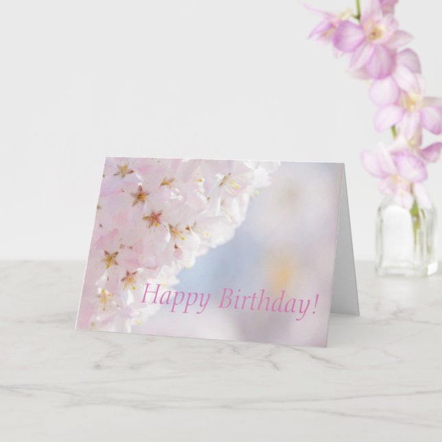 Cherry Blossom Birthday Card (Orchid)