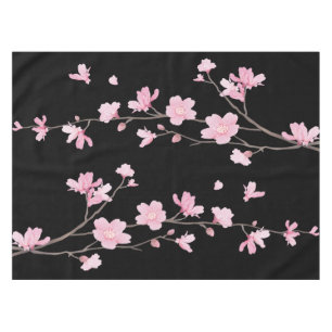 Cherry Blossom - Black Tablecloth
