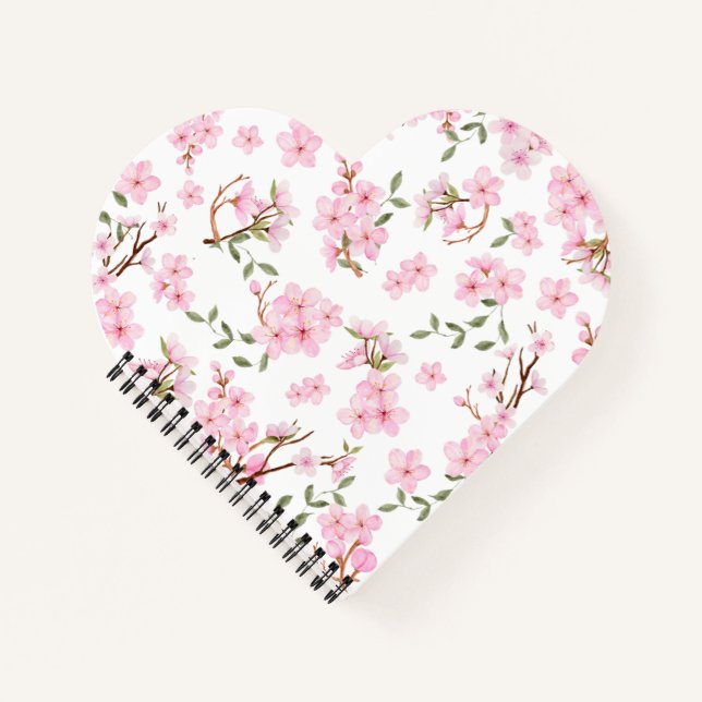 Cherry Blossom Bloom Heart Notebook (Front)