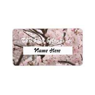 Cherry Blossom Book Label