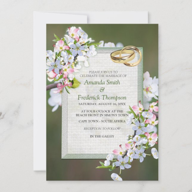 Cherry Blossom Bouquet Theme Invitation (Front)