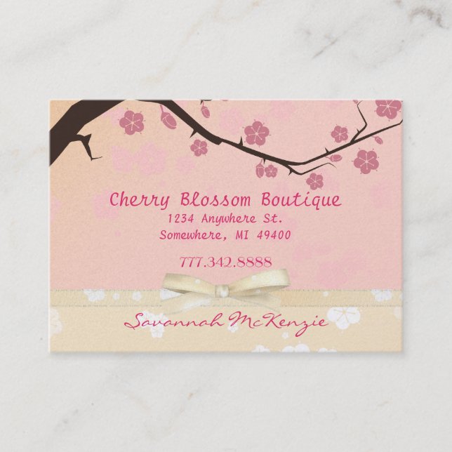 Cherry Blossom Boutique Business Cards (Front)