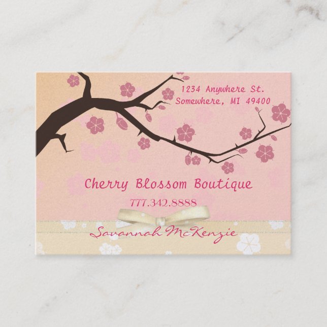 Cherry Blossom Boutique Business Cards (Front)