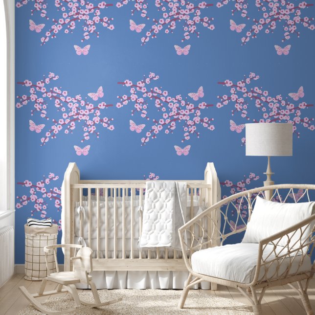 Cherry Blossom - Branch Butterfly 7a Wallpaper (Kids)