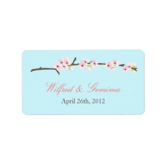 Cherry Blossom Branch Label (Blue)