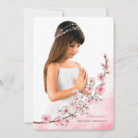 Cherry Blossom Branch Photo Invitation