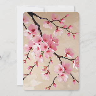 Cherry Blossom Branches Art – Elegant Pink Sakura Invitation