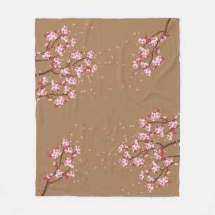 Cherry Blossom Branches Custom Fleece Blanket