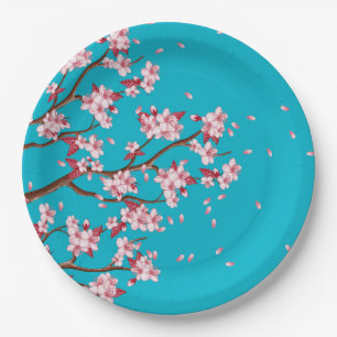 Cherry Blossom Branches Custom Paper Plates