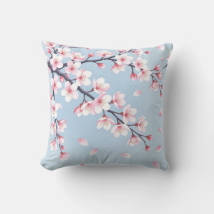 Cherry Blossom Branches Serene Pattern Cushion