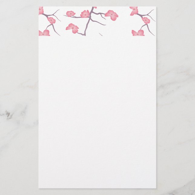 Cherry Blossom Branches Stationery (Front)