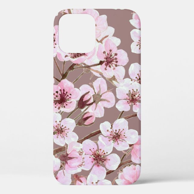 Cherry Blossom Branches Watercolor Pattern Case-Mate iPhone Case (Back)