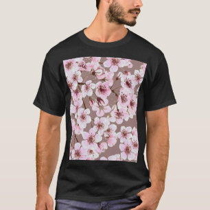 Cherry Blossom Branches Watercolor Pattern T-Shirt