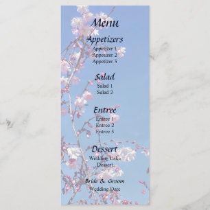 Cherry Blossom Branches Wedding Menu