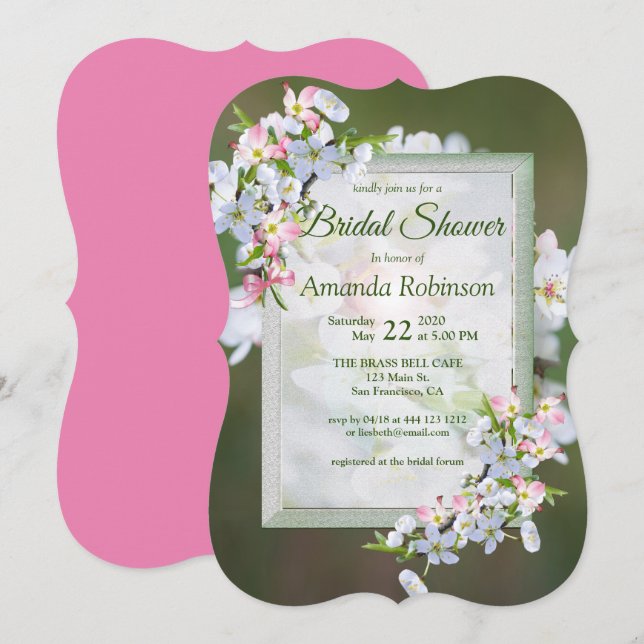 Cherry Blossom Bridal Shower Invitation (Front/Back)