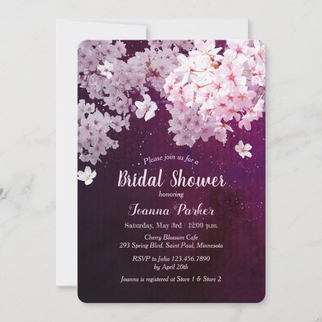 Cherry Blossom Bridal Shower Invitation (Front)