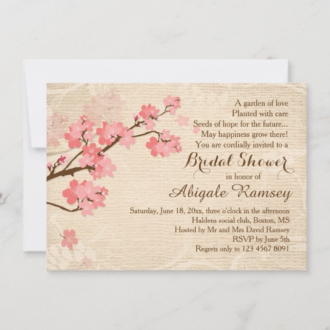 Cherry blossom Bridal Shower Invitation (Front)