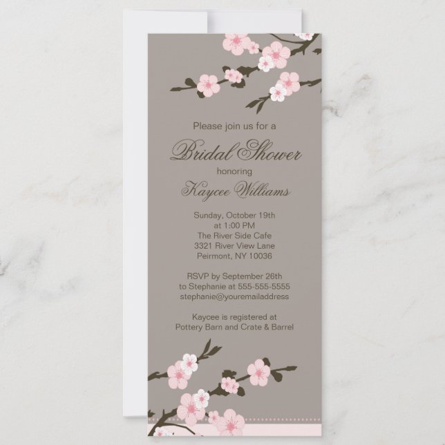 Cherry Blossom Bridal Shower Invitation (Front)
