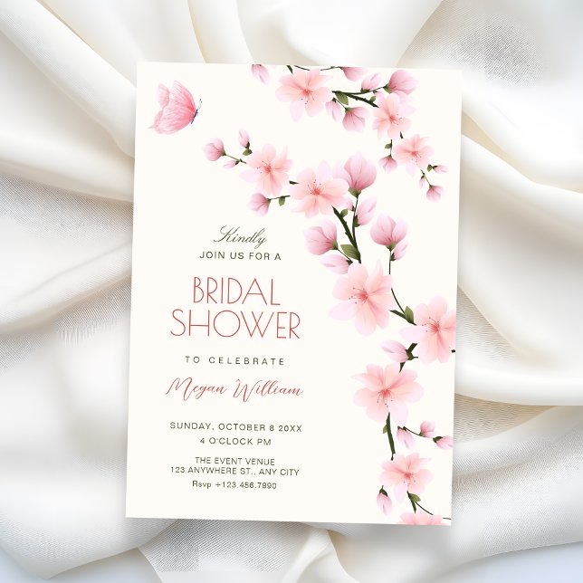 Cherry blossom bridal shower invitation (Creator Uploaded)