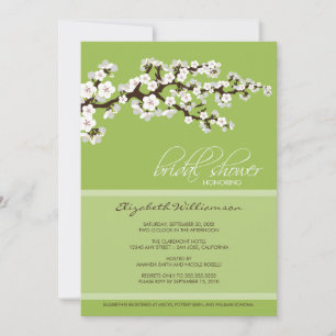 Cherry Blossom Bridal Shower Invitation (apple)
