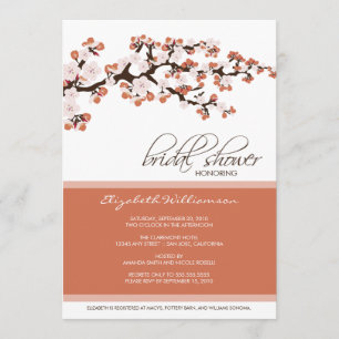 Cherry Blossom Bridal Shower Invitation (coral)