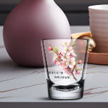 Cherry Blossom Bridesmaid Shot Glass<br><div class="desc">Wedding party gift for bridesmaid, with fully editable wording to include name and role. The design features a branch of cherry blossom in full bloom with soft pink and white flowers, Perfect for a spring wedding, a pink floral wedding, a fresh airy garden wedding, an arboretum setting or of course...</div>