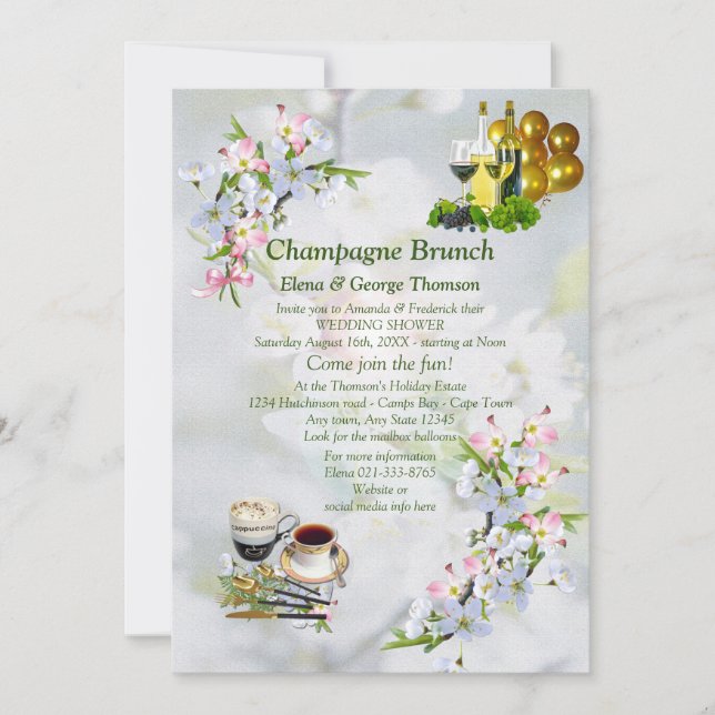 Cherry Blossom Brunch Announcements (Front)