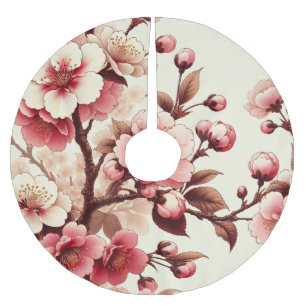 Cherry Blossom Brushed Polyester Tree Skirt