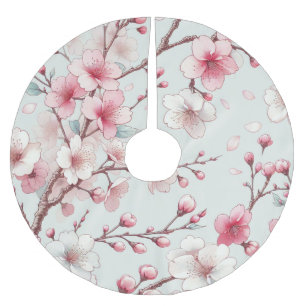Cherry Blossom Brushed Polyester Tree Skirt