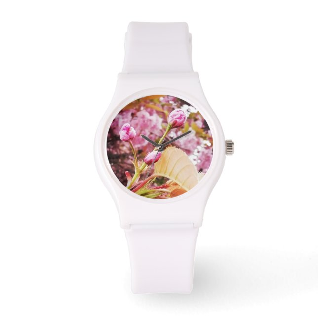 Cherry blossom bud print watch (Front)
