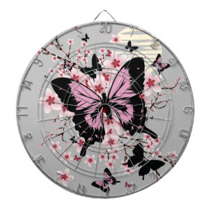 Cherry Blossom Butterflies Dartboard