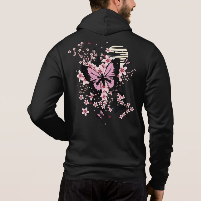 Cherry Blossom Butterflies Hoodie (Back)