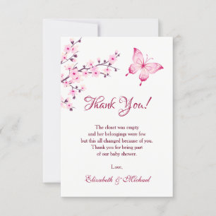 Cherry Blossom Butterfly   Baby Shower Thank You